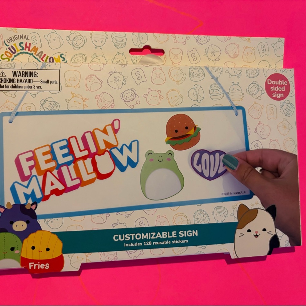 Squishmallows Customizable Sign with Colorful Stickers